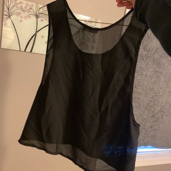 Black tank top with white accents - Picture 2 of 2
